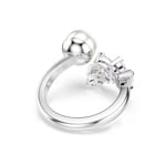 Swarovski Mesmera Offener Ring Kristallperle Weiss rhodiniert - M5748010
