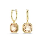 Swarovski Millenia Drop Earrings Square Caramel gold-plated