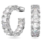 Swarovski Créoles Millenia Taille octogonale, Blanches, Métal rhodié - 5612673 