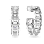 Swarovski Créoles Millenia Taille octogonale, Blanches, Métal rhodié - 5612673 