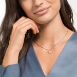 Swarovski Moonsun necklace, white, pink gold plated - 5486357