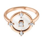 Swarovski North ring, white, pink gold plated - M5515025