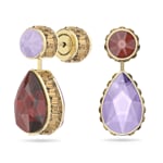 Swarovski Orbita Drop-earrings Asymmetrisch, Drop cut, Multicoloured, Gold-tone plated - 5600523 