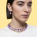 Swarovski Orbita Drop-earrings Asymmetrisch, Drop cut, Multicoloured, Gold-tone plated - 5600523 