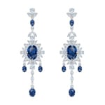 Swarovski Palace Chandelier earrings, blue, rhodium plated - 5498817