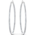 Swarovski Rare Creoles, white, rhodium plated - 5555724