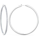 Swarovski Rare Creoles, white, rhodium plated - 5555724