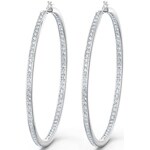Swarovski Rare Creoles, white, rhodium plated - 5555724