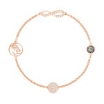 Swarovski Remix Collection Infinity bracelet, black, pink gold plated - M5421441