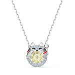 Swarovski Sparkling Dance Cat necklace, Multicoloured, rhodium plated - 5515438