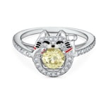 Swarovski Sparkling Dance Cat ring, Multicoloured, rhodium plated - M5538137