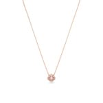 Swarovski Sparkling Dance Clover necklace, pink, pink gold plated