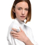 Swarovski Sparkling Dance Dial Up ring, white, rhodium plated - M5564427