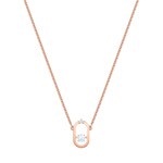 Swarovski Sparkling Dance necklace, white, pink gold plated - 5468084