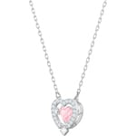 Swarovski Sparkling Dance Heart necklace, pink, rhodium plated - 5465284