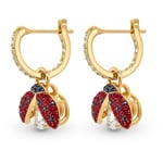 Swarovski Sparkling Dance Ladybug Creoles, red, gold plated - 5537490