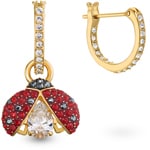 Swarovski Sparkling Dance Ladybug Creoles, red, gold plated - 5537490