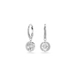 Swarovski Sparkling Dance Round Ohrringe, weiss, rhodiniert