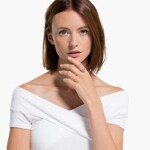 Swarovski Sparkling Dance Round ring, turquoise, rhodium plated - M5537793