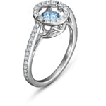 Swarovski Sparkling Dance Round ring, turquoise, rhodium plated - M5537793