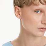 Swarovski Clous d'oreilles Stilla Ronde Bleu rhodié - 5734250