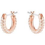 Swarovski Stone Creoles Set, pink, pink gold plated - 5426004