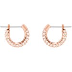 Swarovski Stone Creoles Set, pink, pink gold plated - 5426004