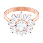 Swarovski Sunshine ring, white, pink gold plated - M5474917
