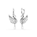 Swarovski Swan Ohrringe Weiss rhodiniert - 5723388