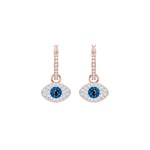 Swarovski Symbolic Evil Eye Creoles, blue, pink gold plated - 5425857