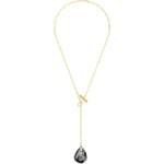 Swarovski T Bar Y-necklace, grey, gold plated - 5565997