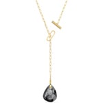Swarovski T Bar Y-necklace, grey, gold plated - 5565997