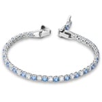 Swarovski Tennis Deluxe bracelet, blue, rhodium plated - 5536469