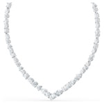 Swarovski Tennis Deluxe V-necklace, white, rhodium plated - 5556917