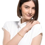 Swarovski The Elements Chain Armband, weiss, vergoldet - 5560666