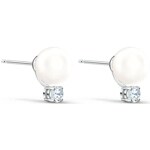 Swarovski Treasure Pearl earring, white, rhodium plated - 5559420