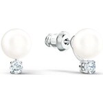 Swarovski Treasure Pearl earring, white, rhodium plated - 5559420