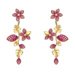 Swarovski Tropical Flower earrings, pink, gold plated - 5520648