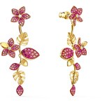 Swarovski Tropical Flower earrings, pink, gold plated - 5520648