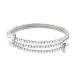 Swarovski Twisty Bangle, white, rhodium plated - 5528444
