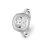 Swarovski Una Angelic Halo Ring Kissenschliff rhodiniert