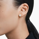Swarovski Clous d'oreilles Una Angelic Ronde Plaqué or - 5686637