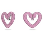 Swarovski Boucles d'oreilles Una, Cœur, Medium, rose, métal rhodié - 5631171