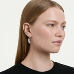 Swarovski Vienna Drop Earrings Feather White Rhodium plated - 5754272