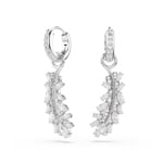Swarovski Vienna Drop Earrings Feather White Rhodium plated