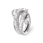 Swarovski Vienna Ring Verschiedene Schliffe Schwan Weiss rhodiniert - M5762204