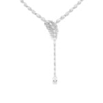 Swarovski Collier en Y Vienna Plume Blanc rhodié