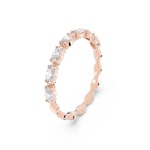 Swarovski Vittore Marquise ring, white, pink gold plated