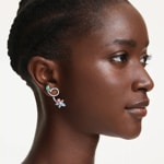 Swarovski x Ariana Grande Drop Earrings Flower and Dragonfly Rhodium plated - 5749190