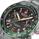 Swiss Military Hanowa Spitfire Chronographe Argenté / Noir & Vert - SMWGI0007703